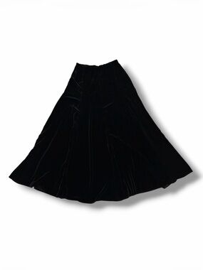 Vintage Double D Ranch Women's Black Velvet Skirt Size Small Maxi Length Silk